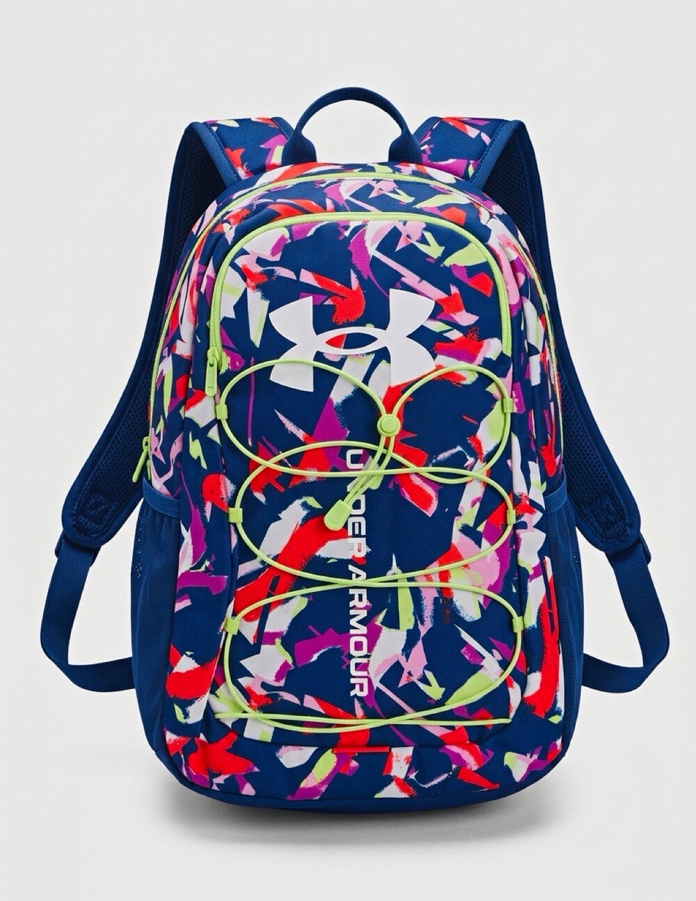 Under Armour Small Kids Backpack Blue Multicolor Abstract Zip, Pockets Straps
